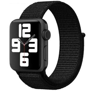 Megabilligt Apple Watch Kompatibel Armbånd 42/44/45/49 Nylon Sportloop Velcro Black