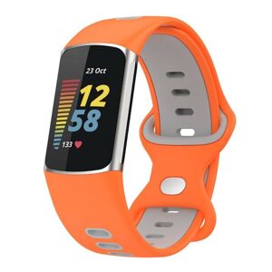 CaseOnline Twin Sport Armband Fitbit Charge 5 - Orange/grå