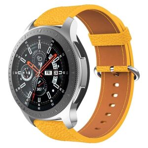 Generic Samsung Galaxy Watch 46mm / Gear S3 Classic / Gear S3 Frontier ægte læder Urrem - Gul