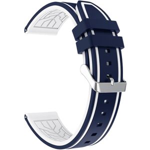 Generic 22mm Universal cool design silicone watch strap - Midnight Blue White