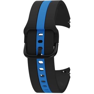 Generic Cool line design silicone watch strap for Samsung Galaxy Watch 4 - Black / Blue