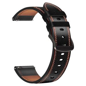 Generic 22mm Universal microfiber leather watch strap - Black