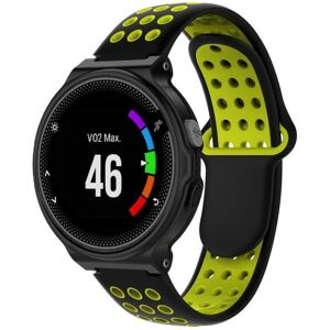 Generic Garmin Forerunner to farvet silikone urrem - Sort / Gul-grøn