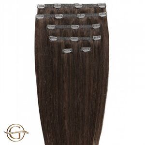GOLD24 Clip-on Hair Extensions #4 Brun 60 cm - 7 dele