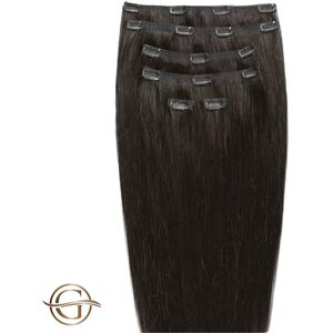 GOLD24 Clip-on Hair Extensions #2 Mørkebrun 50cm - 7 dele