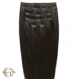 GOLD24 Clip-on Hair Extensions #2 Mørkebrun 60cm - 7 dele