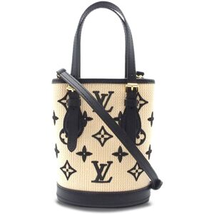 Pre-owned Louis Vuitton Monogram Cotton Nano Bucket Brown