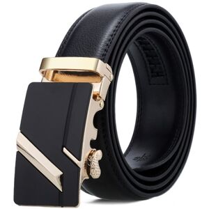 Dandali Casual Men Automatic Buckle Belt Business Soft Leather Pants Band, Length (cm): One Size 110-125cm(ZD-5)