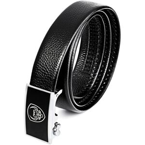 shopnbutik Men Casual Cow Leather Belt Waistband with Buckle Head, Length: 120cm(Black)