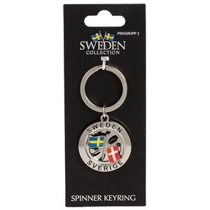 Sverige Souvenir Sweden Souvenir Venskab Nøglering Sverige/Danmark