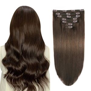 Fashiongirl Remy Clip-on Extensions #2 Mørkebrun 40 cm