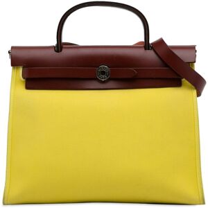 Pre-owned Hermes Toile Herbag Zip 31 Yellow