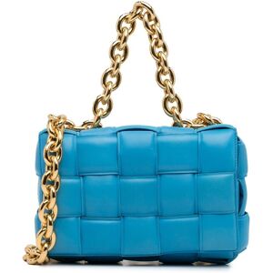 Pre-owned Bottega Veneta Intrecciato Padded Chain Cassette Blue