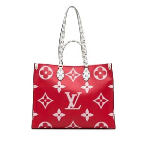Pre-owned Louis Vuitton Monogram Giant Onthego GM Red