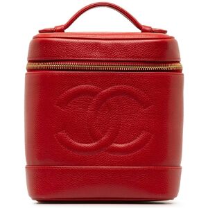 Pre-owned Chanel CC Caviar Vanity Case Red