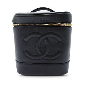 Pre-owned Chanel CC Caviar Vanity Case Black