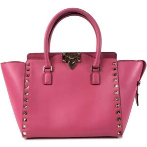 Pre-owned Valentino Rockstud Leather Satchel Pink