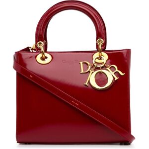 Christian Dior Pre-owned Dior Medium Patent Lady Dior Red