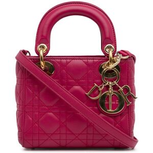 Christian Dior Pre-owned Dior Mini Lambskin Cannage Lady Dior Pink