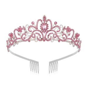 Shoppo Marte G2888 Crystal Diamond Wedding Party Braided Hair Crown Show Headband, Color: Pink