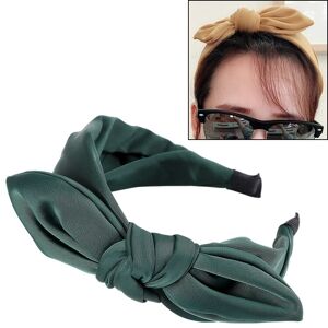 Shoppo Marte Rabbit Ears Cloth Bow Headband Girls Hair Hoop Bands Accessories(Dark green)