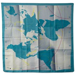 Pre-owned Hermes Le Monde Est Une Fleuve Silk Scarf Blue