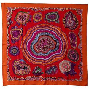 Pre-owned Hermes Pierres et Cristaux Silk Scarf Red