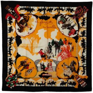 Pre-owned Hermes Feria de Sevilla Silk Scarf Black