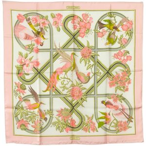 Pre-owned Hermes Caraibes Silk Scarf Pink