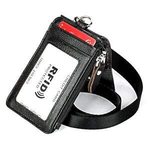 INF RFID kreditkortholder i ægte læder Sort