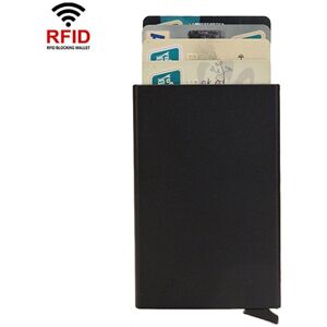 shopnbutik RFID Short Metal Card Case Credit Card Holder Wallet(Black)