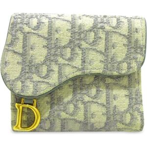 Christian Dior Pre-owned Dior Oblique Saddle Compact Wallet Gray