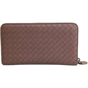 Pre-owned Bottega Veneta Intrecciato Zip Around Long Wallet Pink