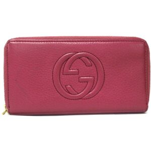 Pre-owned Gucci Soho Leather Long Wallet Red