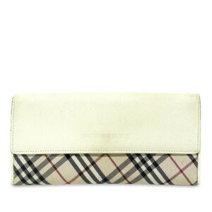 Pre-owned Burberry Nova Check Long Wallet Brown