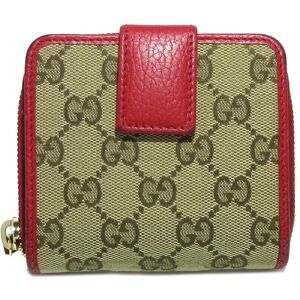 Pre-owned Gucci GG Canvas Bi-Fold Small Wallet Brown