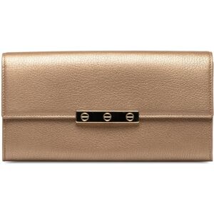 Pre-owned Cartier Love Leather Long Wallet Gold