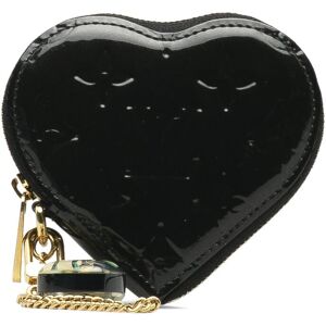 Pre-owned Louis Vuitton Monogram Vernis Heart Coin Purse Black