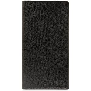 Pre-owned Louis Vuitton Taiga Portefeuille Brazza Bi-fold Long Wallet Black