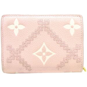 Pre-owned Louis Vuitton Bicolor Monogram Empreinte Broderie Clea Small Wallet Pink