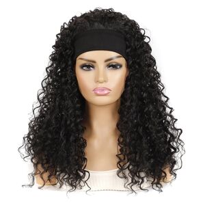 Shoppo Marte Hairband Wig Headgear Volume Chemical Fiber Wig Headgear, Color Classification: Black Hair Band 1B#O