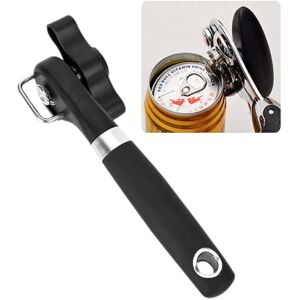 Shoppo Marte Single Handle Professional Ergonomic Manual Side Cut Can Opener Bottle Opener (Black)