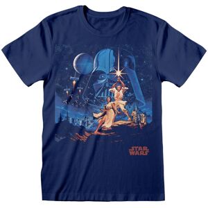 Unisex Kortærmet T-shirt Star Wars New Hope Vintage Sort - XL