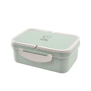 shopnbutik Wheat Straw Carrying Lunch Box Student Multi-layer Sushi Box Lunch Box Fruit Box Lunch Box Set 800-1000ml(Rectangular double layer green)