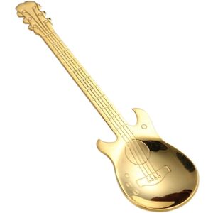 Shoppo Marte Creative Stainless Steel Guitar Shape Coffee Spoon Mixing Spoon(Gold)