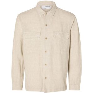 Selected Overshirt Mads-linen Beige M Mand