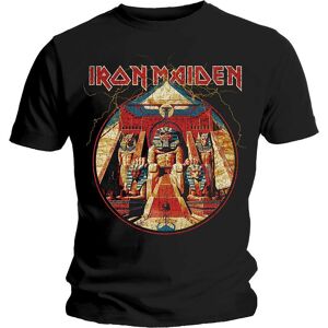 Iron Maiden Unisex T-Shirt: Powerslave Lightning Circle (X-Large)