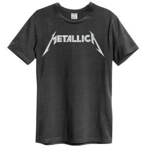 Metallica: Logo Amplified Vintage Charcoal Large T Shirt