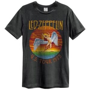 Led Zeppelin: Tour 75 Amplified Vintage Charcoal Small T Shirt