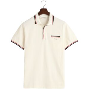 Gant Kortærmet Polo 2-col Tipping Pique Beige L Mand